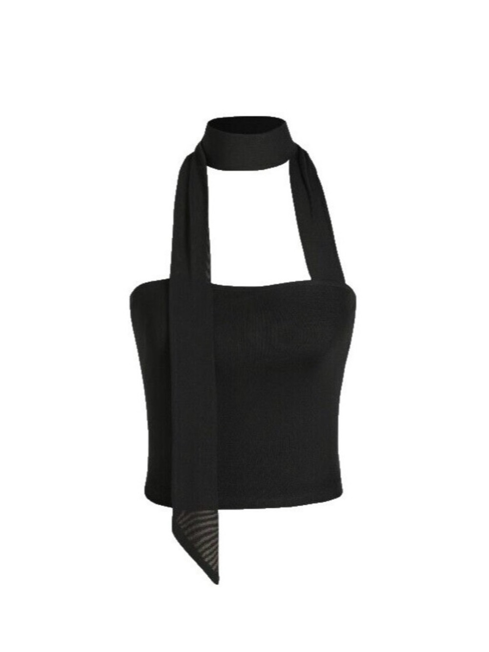 Cider Black Bandeau Top with Neck Scarf